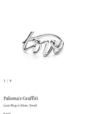 Tiffany & Co. Paloma Picasso Silver Script 'Love' Ring